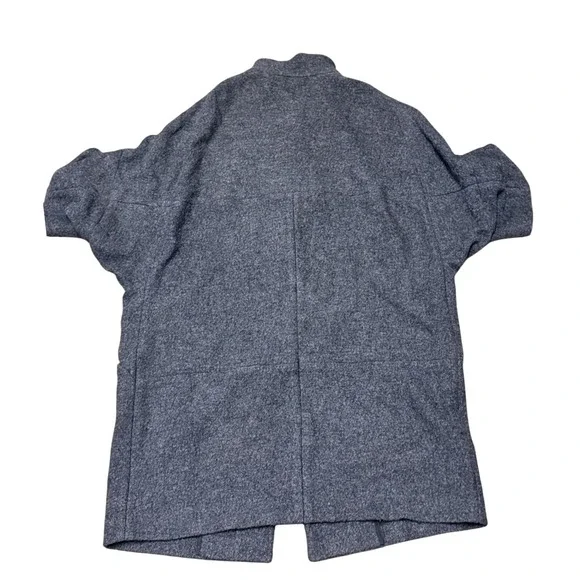 Ann Taylor Wool Blend Gray Open Front Coatigan Dolman Sleeve Medium - Picture 2 of 7